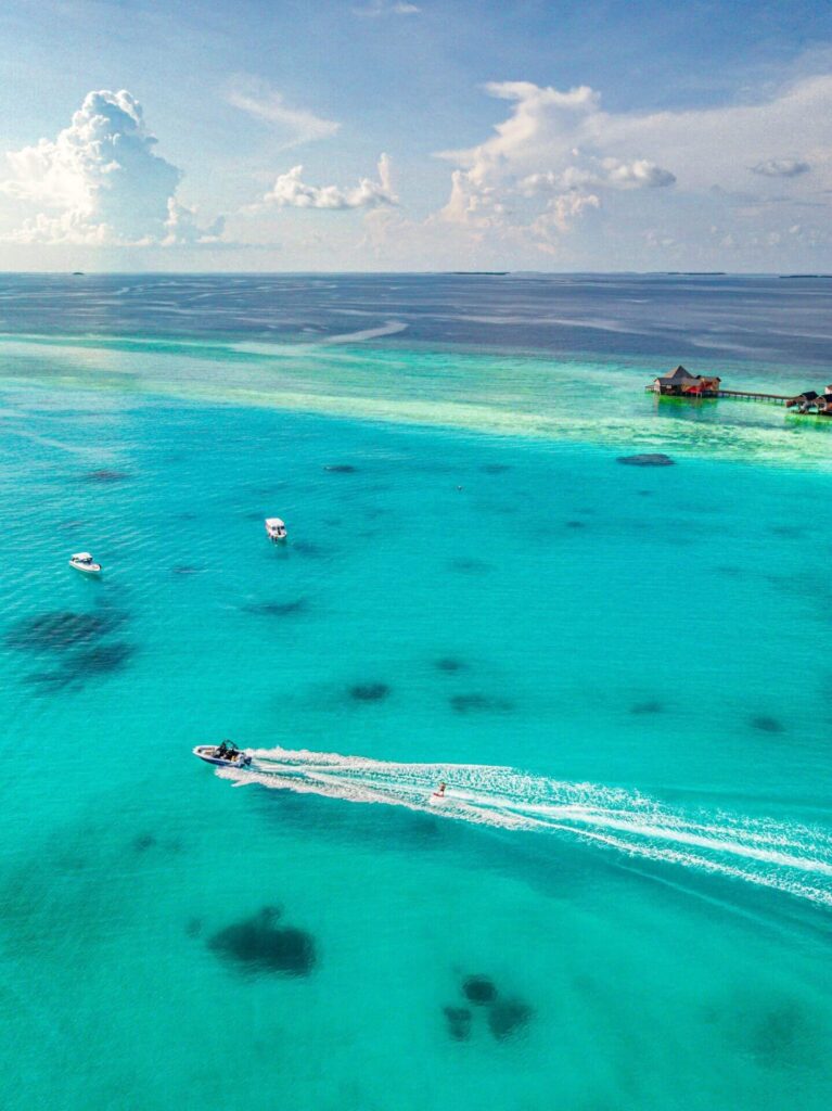 Stunning shot of Maldives beautiful blue waters
