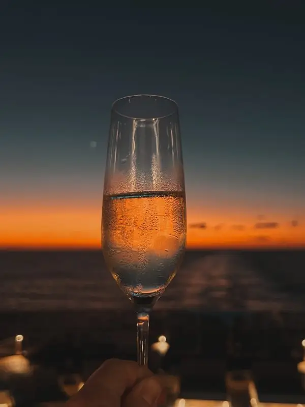 Sunset drinks on board Explora cruise ship