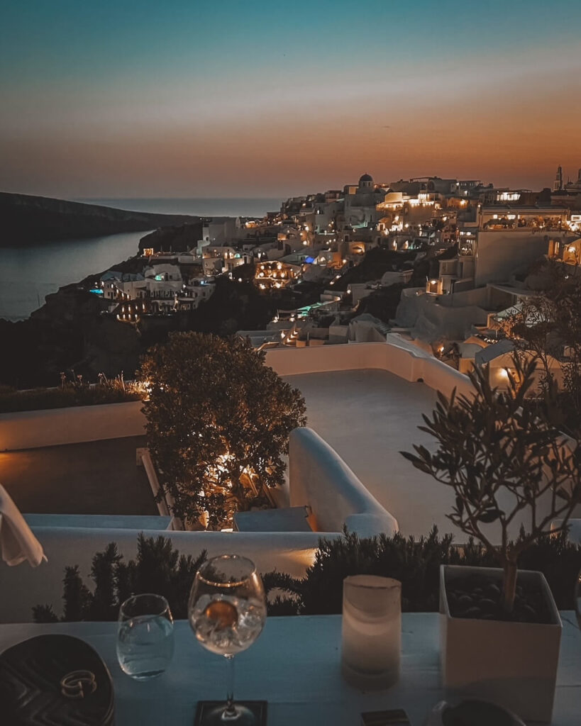 Cocktails with a view in Stunning Oia